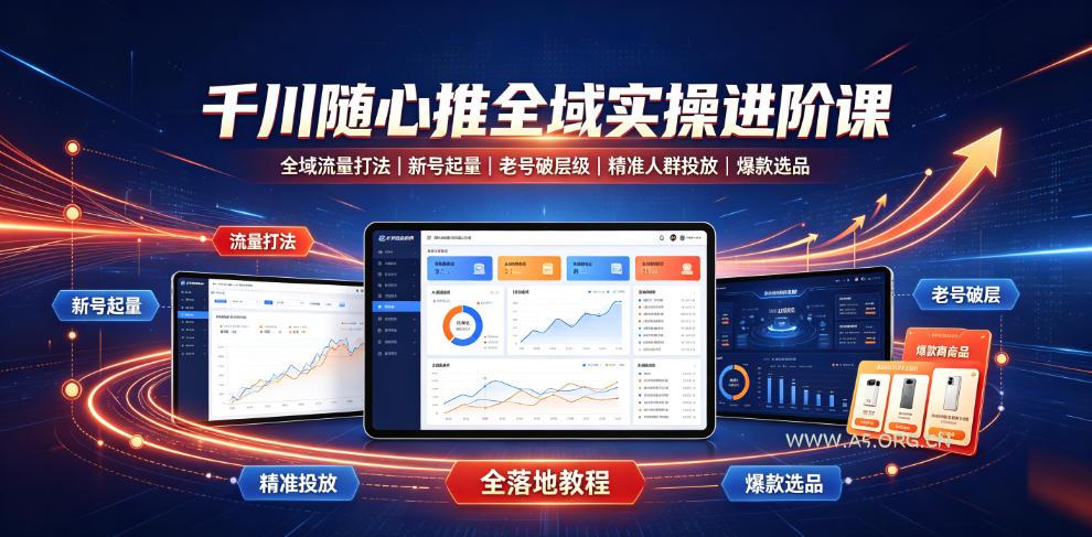 千川随心推全域实操进阶课|全域流量打法、新号起量、老号破层级、精准人群投放、爆款选品全落地教程 - 小红泡 千川随心推全域实操进阶课|全域流量打法、新号起量、老号破层级、精准人群投放、爆款选品全落地教程
