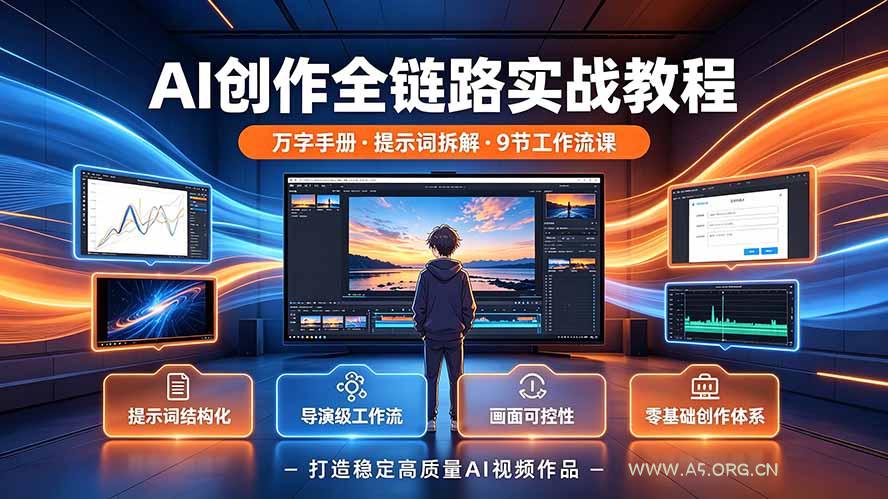 AI创作全链路实战教程|万字手册·提示词拆解·9节工作流课,打造稳定高质量AI视频作品 - 小红泡 AI创作全链路实战教程|万字手册·提示词拆解·9节工作流课,打造稳定高质量AI视频作品 - 小红泡