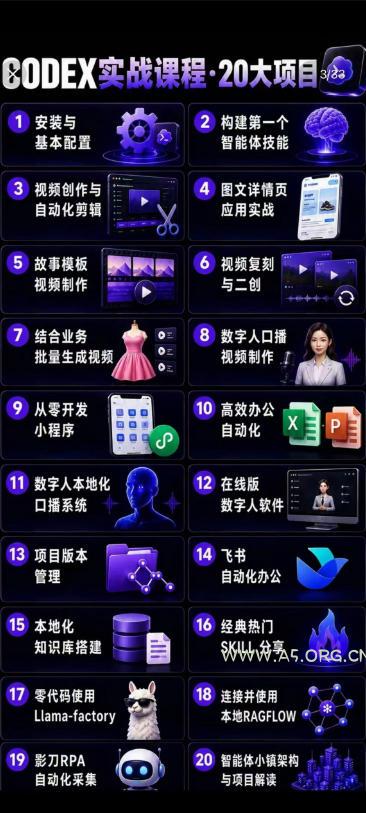 2026Codex智能体实战最新课，从安装配置到智能体小镇架构，涵盖视频创作/数字人/办公提效全技能 - 小红泡
