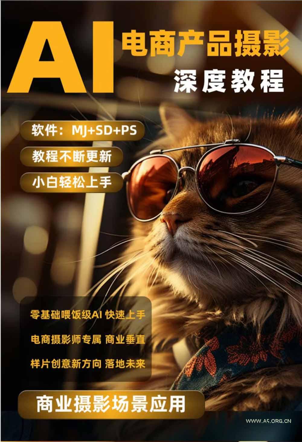 AI电商人像摄影实战课&middot;SD多端部署｜MJ完整教学｜家电护肤家具商品图人像写真全案例 - 小红泡