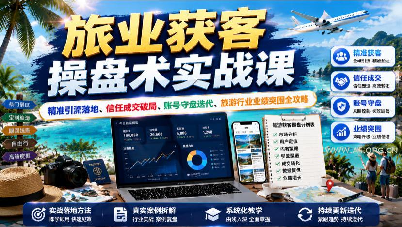旅业获客操盘术实战课|精准引流落地、信任成交破局、账号守盘迭代、旅游行业业绩突围全攻略 - 小红泡 旅业获客操盘术实战课|精准引流落地、信任成交破局、账号守盘迭代、旅游行业业绩突围全攻略
