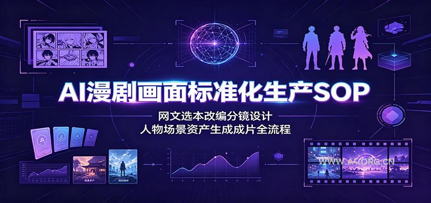 AI漫剧画面标准化生产SOP：网文选本改编分镜设计，人物场景资产生成成片全流程 - 小红泡