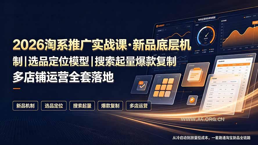 2026淘系推广实战课·新品底层机制|选品定位模型|搜索起量爆款复制多店铺运营全套落地教程 - 小红泡 2026淘系推广实战课·新品底层机制|选品定位模型|搜索起量爆款复制多店铺运营全套落地教程 - 小红泡