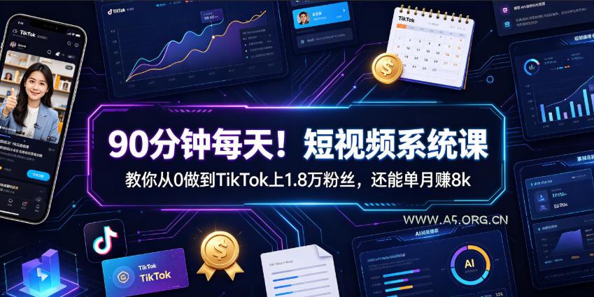 90分钟每天!短视频系统课教你从0做到TikTok上1.8万粉丝,还能单月賺8k【原创双语字幕】 - 小红泡 90分钟每天!短视频系统课教你从0做到TikTok上1.8万粉丝,还能单月賺8k【原创双语字幕】