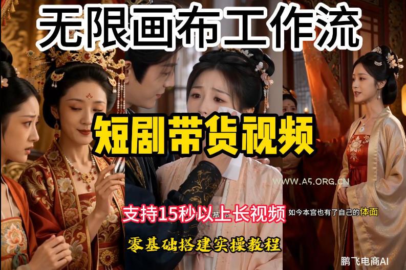 无限画布工作流制作短剧带货视频支持制作15秒以上视频,实操搭建教学,看完教程小白也能轻松搭建 - 小红泡 无限画布工作流制作短剧带货视频支持制作15秒以上视频,实操搭建教学,看完教程小白也能轻松搭建