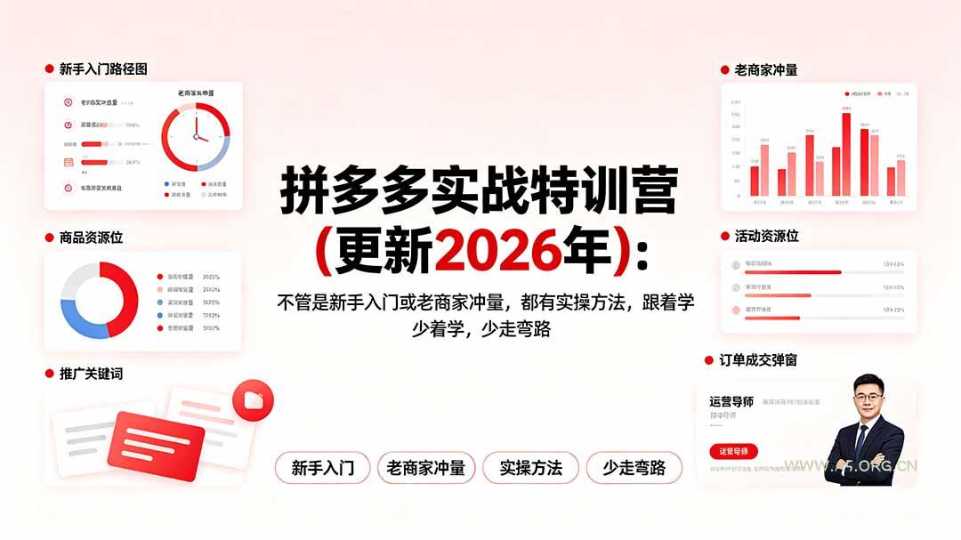 拼多多实战特训营(更新2026年 - 小红泡 拼多多实战特训营(更新2026年 - 小红泡