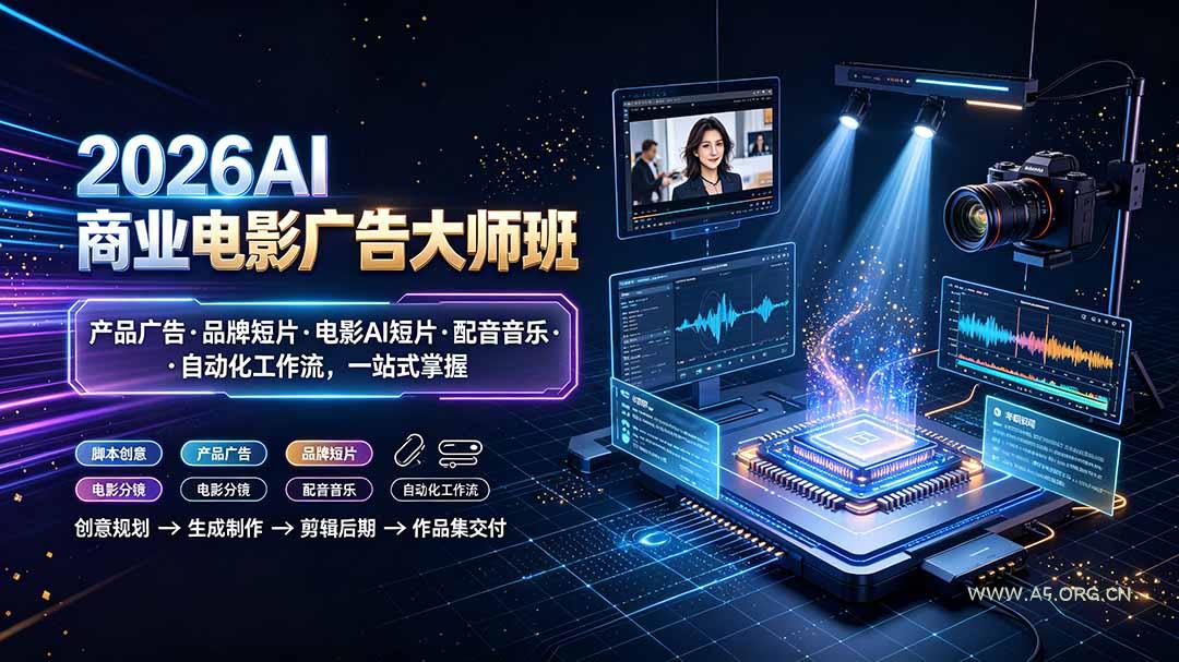 2026AI商业电影广告大师班：产品广告&middot;品牌短片&middot;电影AI短片&middot;配音音乐&middot;自动化工作流，一站式掌握 - 小红泡