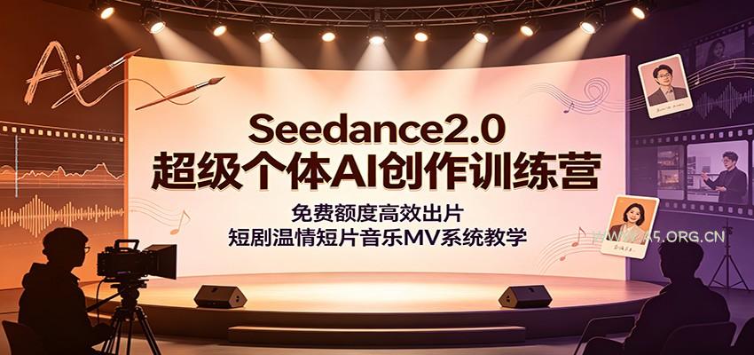 Seedance2.0超级个体AI创作训练营：免费额度高效出片，短剧温情短片音乐MV系统教学 - 小红泡
