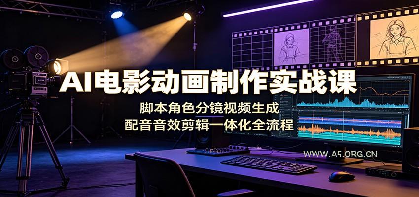 AI电影动画制作实战课：脚本角色分镜视频生成，配音音效剪辑一体化全流程 - 小红泡