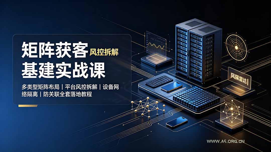 矩阵获客基建实战课：多类型矩阵布局｜平台风控拆解｜设备网络隔离｜防关联全套落地教程 - 小红泡