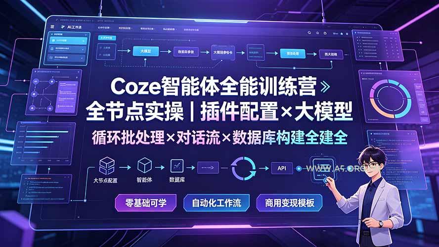 Coze智能体全能训练营:全节点实操|插件配置×大模型×循环批处理×对话流×数据库构建全教学 - 小红泡 Coze智能体全能训练营:全节点实操|插件配置×大模型×循环批处理×对话流×数据库构建全教学 - 小红泡