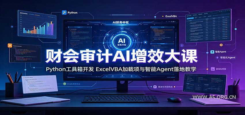 财会审计AI增效大课：Python工具箱开发，ExcelVBA加载项与智能Agent落地教学 - 小红泡