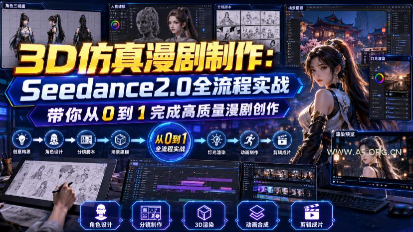 3D仿真漫剧制作:Seedance2.0全流程实战,带你从0到1完成高质量漫剧创作 - 小红泡 3D仿真漫剧制作:Seedance2.0全流程实战,带你从0到1完成高质量漫剧创作