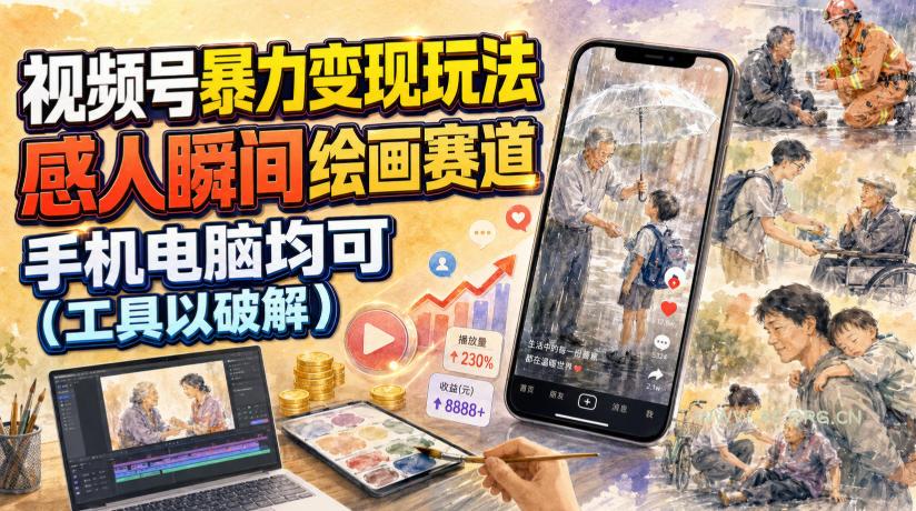 视频号暴力变现玩法,感人瞬间绘画赛道,手机电脑均可 - 小红泡 视频号暴力变现玩法,感人瞬间绘画赛道,手机电脑均可