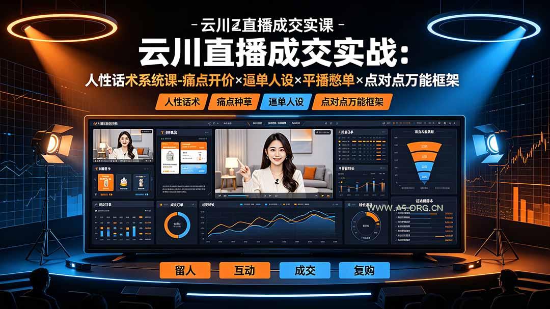 云川直播成交实战:人性话术系统课-痛点种草×塑品开价×逼单人设×平播憋单×点对点万能框架 - 小红泡 云川直播成交实战:人性话术系统课-痛点种草×塑品开价×逼单人设×平播憋单×点对点万能框架 - 小红泡