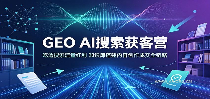 GEO AI搜索获客营：吃透搜索流量红利，知识库搭建内容创作成交全链路 - 小红泡