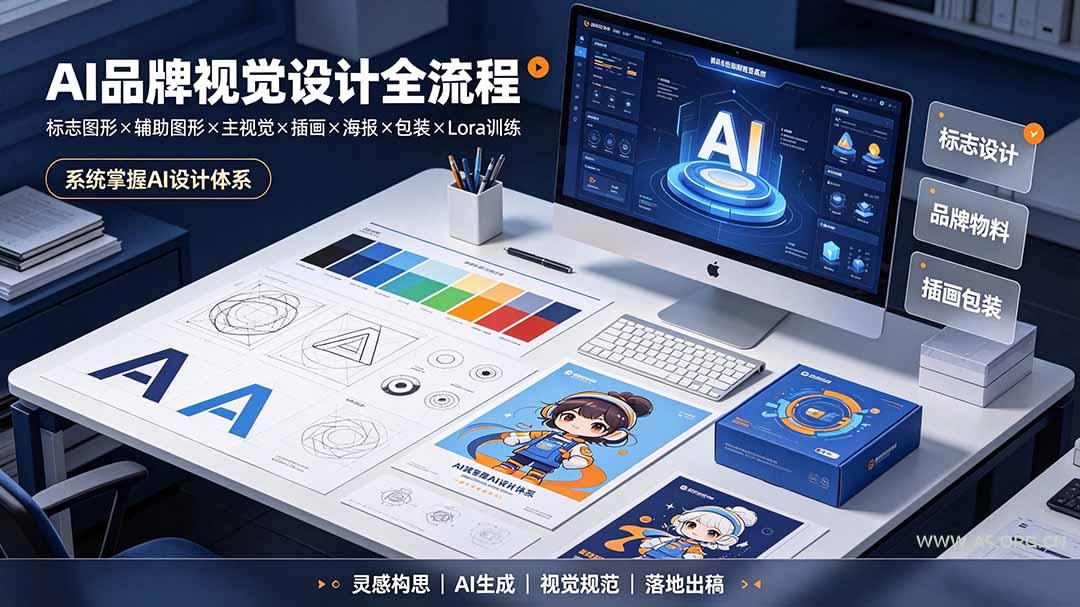 AI品牌视觉设计全流程:标志图形×辅助图形×主视觉×插画×海报×包装×Lora训练,系统掌握AI设计体系 - 小红泡 AI品牌视觉设计全流程:标志图形×辅助图形×主视觉×插画×海报×包装×Lora训练,系统掌握AI设计体系 - 小红泡