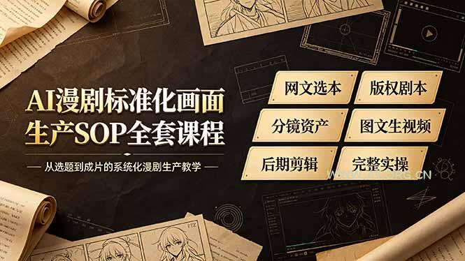 AI漫剧标准化画面生产SOP全套课程-更新,网文选本版权剧本分镜资产全覆盖,图文生视频后期剪辑完整实操教学 - 小红泡 AI漫剧标准化画面生产SOP全套课程-更新,网文选本版权剧本分镜资产全覆盖,图文生视频后期剪辑完整实操教学 - 小红泡