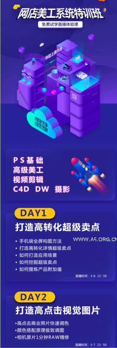 网店美工系统精英班-7月：PS基础&times;主图设计&times;海报实战&times;详情页&times;首页装修&times;产品修图&times;视频剪辑&times;人像精修。 - 小红泡