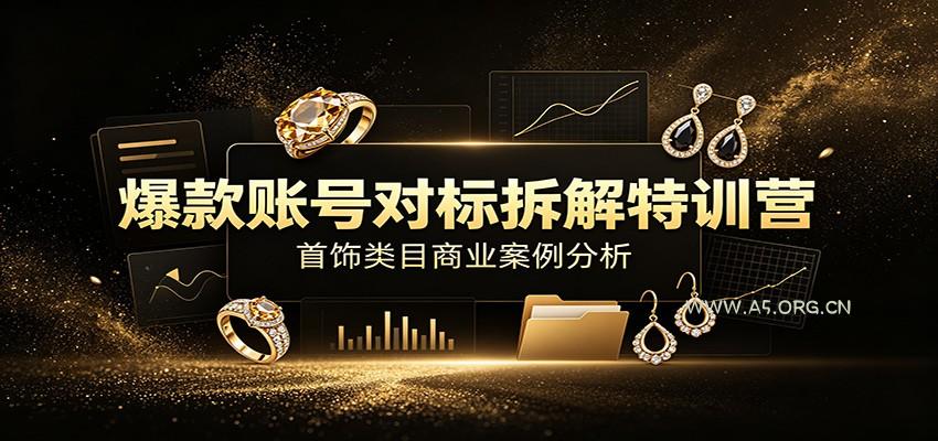 爆款账号对标拆解特训营：首饰类目商业案例分析，配套完整资料内容 - 小红泡