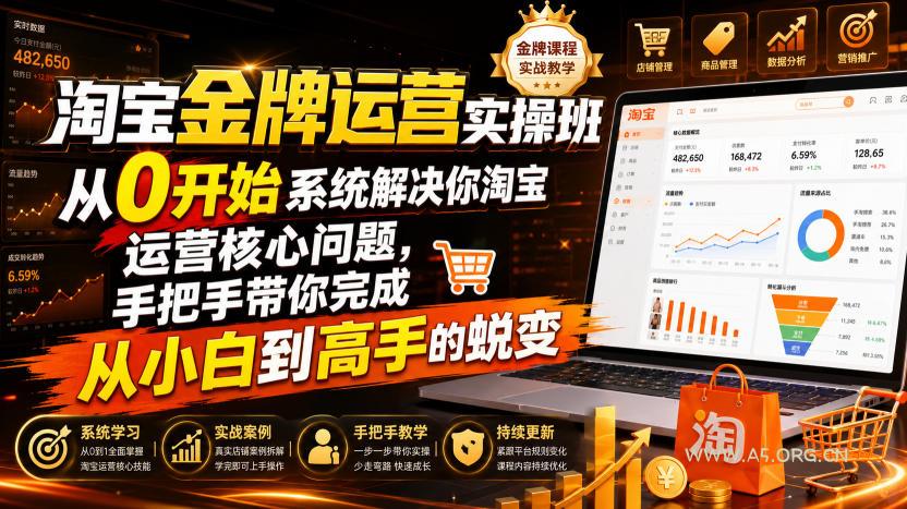 淘宝金牌运营实操班,从0开始系统解决你淘宝运营核心问题,手把手带你完成从小白到高手的蜕变(2026年7月) - 小红泡 淘宝金牌运营实操班,从0开始系统解决你淘宝运营核心问题,手把手带你完成从小白到高手的蜕变(2026年7月)