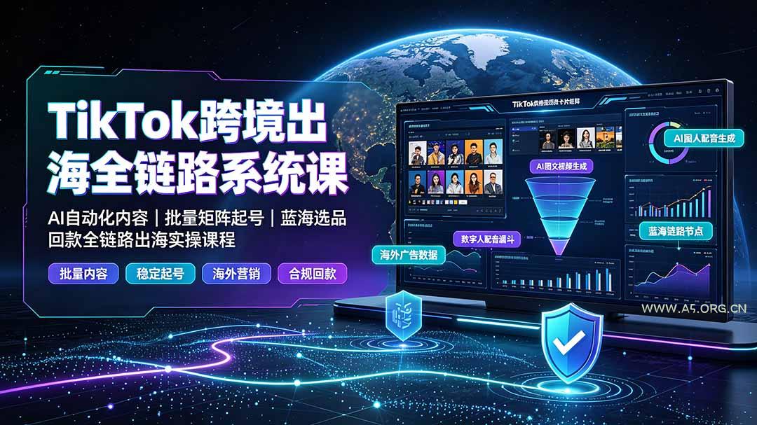 TikTok跨境出海全链路系统课-2026年7月:AI自动化内容|批量矩阵起号|蓝海选品回款全链路出海实操课程 - 小红泡 TikTok跨境出海全链路系统课-2026年7月:AI自动化内容|批量矩阵起号|蓝海选品回款全链路出海实操课程 - 小红泡