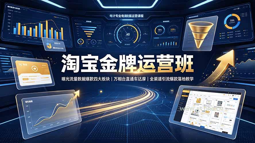 淘宝金牌运营班-7月:曝光流量数据爆款四大板块|万相台直通车达摩|全渠道引流爆款落地教学 - 小红泡 淘宝金牌运营班-7月:曝光流量数据爆款四大板块|万相台直通车达摩|全渠道引流爆款落地教学 - 小红泡
