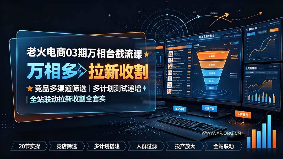 老火电商03期万相台截流课:竞品多渠道筛选|多计划测试递增|全站联动拉新收割全套实操教学 - 小红泡 老火电商03期万相台截流课:竞品多渠道筛选|多计划测试递增|全站联动拉新收割全套实操教学 - 小红泡