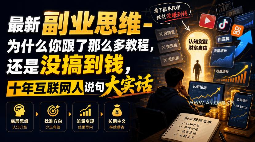最新副业思维-为什么你跟了那么多教程,还是没搞到钱,十年互联网人说句大实话【揭秘】 - 小红泡 最新副业思维-为什么你跟了那么多教程,还是没搞到钱,十年互联网人说句大实话【揭秘】