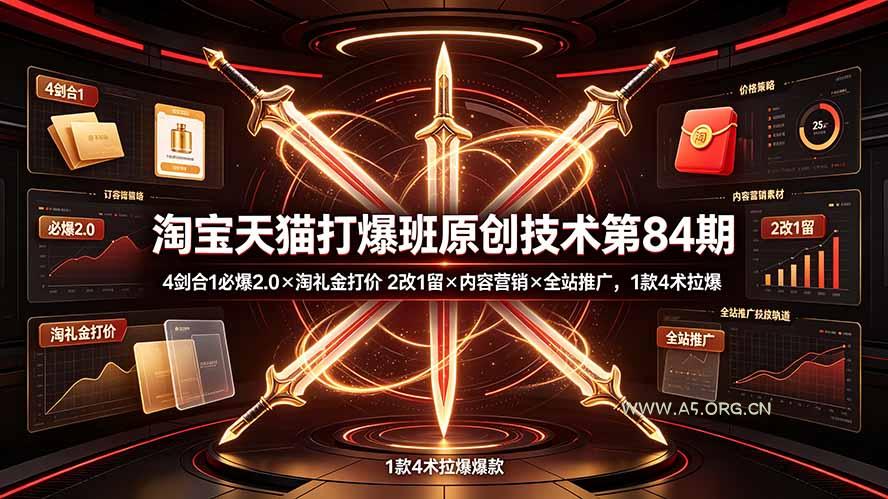 淘宝天猫打爆班原创技术第84期:4剑合1必爆2.0×淘礼金打价×2改1留×内容营销×全站推广,1款4术拉爆 - 小红泡 淘宝天猫打爆班原创技术第84期:4剑合1必爆2.0×淘礼金打价×2改1留×内容营销×全站推广,1款4术拉爆 - 小红泡