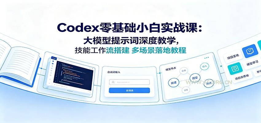Codex零基础小白实战课：大模型提示词深度教学，技能工作流搭建多场景落地教程 - 小红泡