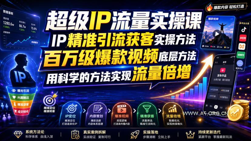 超级IP流量实操课,IP精准引流获客实操方法,百万级爆款视频底层方法,用科学的方法实现流量倍增 - 小红泡 超级IP流量实操课,IP精准引流获客实操方法,百万级爆款视频底层方法,用科学的方法实现流量倍增