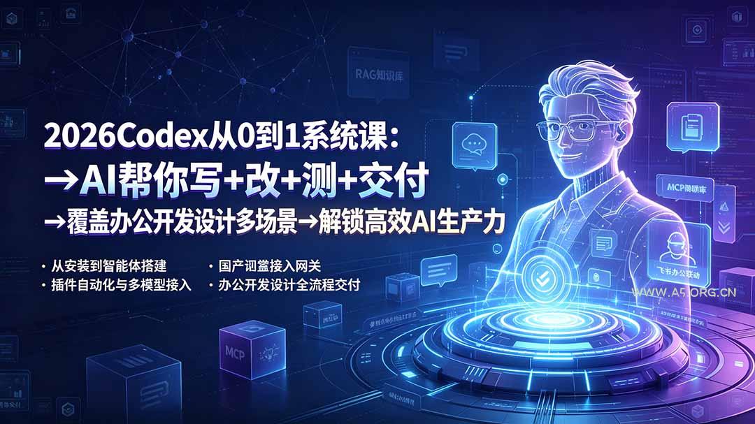 2026Codex从0到1系统课：&rarr;AI帮你写+改+测+交付&rarr;覆盖办公开发设计多场景&rarr;解锁高效AI生产力 - 小红泡