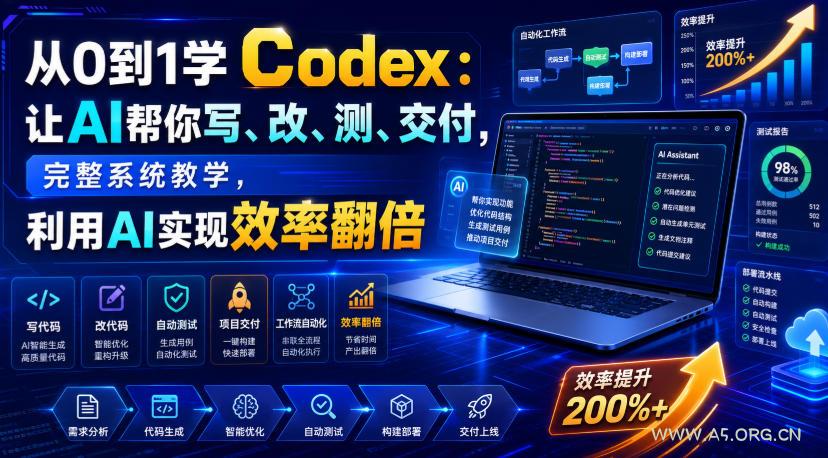 从0到1学Codex：让AI帮你写、改、测、交付，完整系统教学，利用AI实现效率翻倍