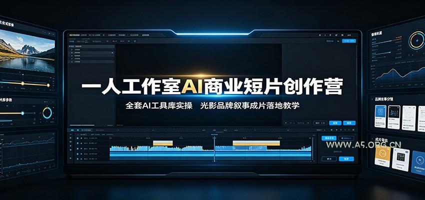 一人工作室AI商业短片创作营：全套AI工具库实操，光影品牌叙事成片落地教学 - 小红泡