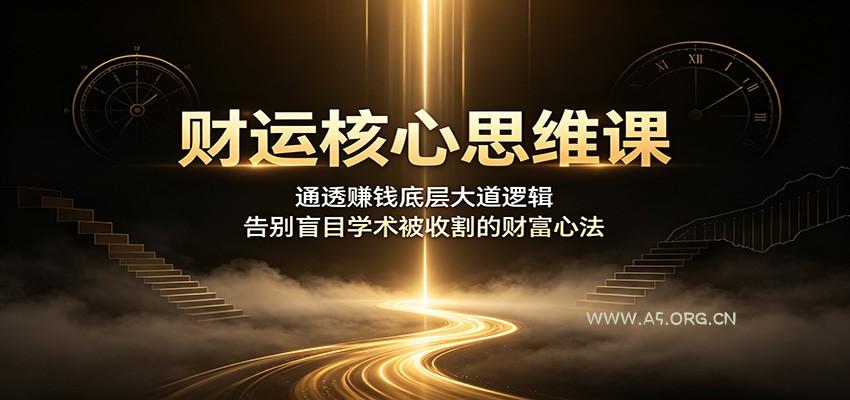 财运核心思维课：通透赚钱底层大道逻辑，告别盲目学术被收割的财富心法 - 小红泡