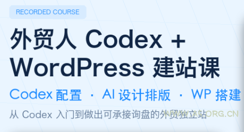 外贸人Codex + WordPress建站课 - 小红泡 外贸人Codex + WordPress建站课 - 小红泡