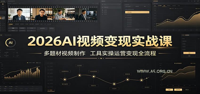 2026AI视频变现实战课：多题材视频制作，工具实操运营变现全流程 - 小红泡