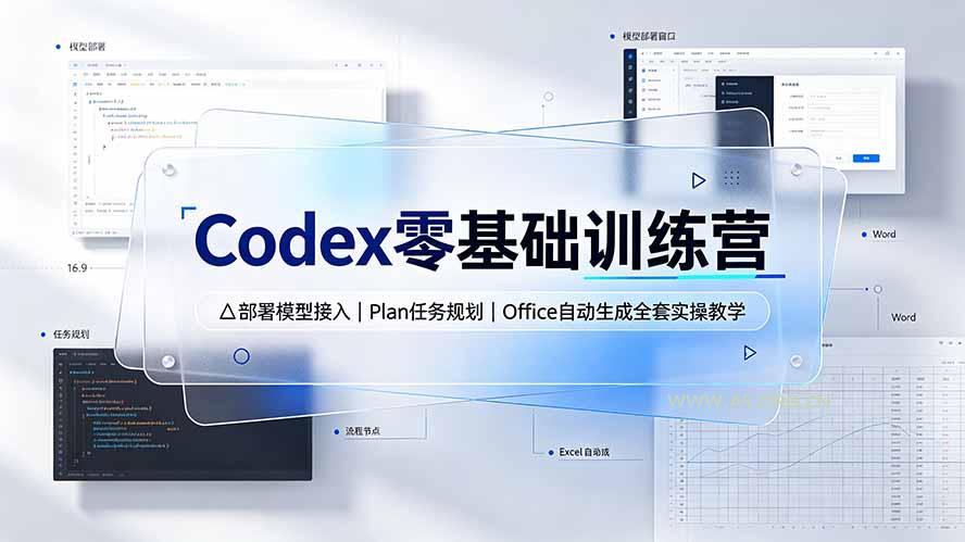 Codex零基础训练营：部署模型接入｜Plan任务规划｜Office自动生成全套实操教学 - 小红泡