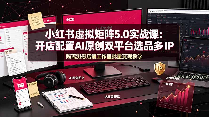 小红书虚拟矩阵5.0实战课:开店配置|AI原创|双平台选品|多IP隔离|测怼店铺工作室批量变现实操教学 - 小红泡 小红书虚拟矩阵5.0实战课:开店配置|AI原创|双平台选品|多IP隔离|测怼店铺工作室批量变现实操教学 - 小红泡