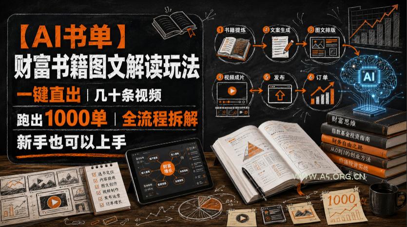 【AI书单】财富书籍图文解读玩法,一键直出,几十条视频,跑出1000单,全流程拆解,新手也可以上手 - 小红泡 【AI书单】财富书籍图文解读玩法,一键直出,几十条视频,跑出1000单,全流程拆解,新手也可以上手