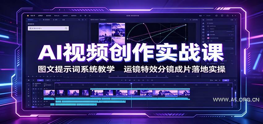 AI视频创作实战课：图文提示词系统教学，运镜特效分镜成片落地实操 - 小红泡