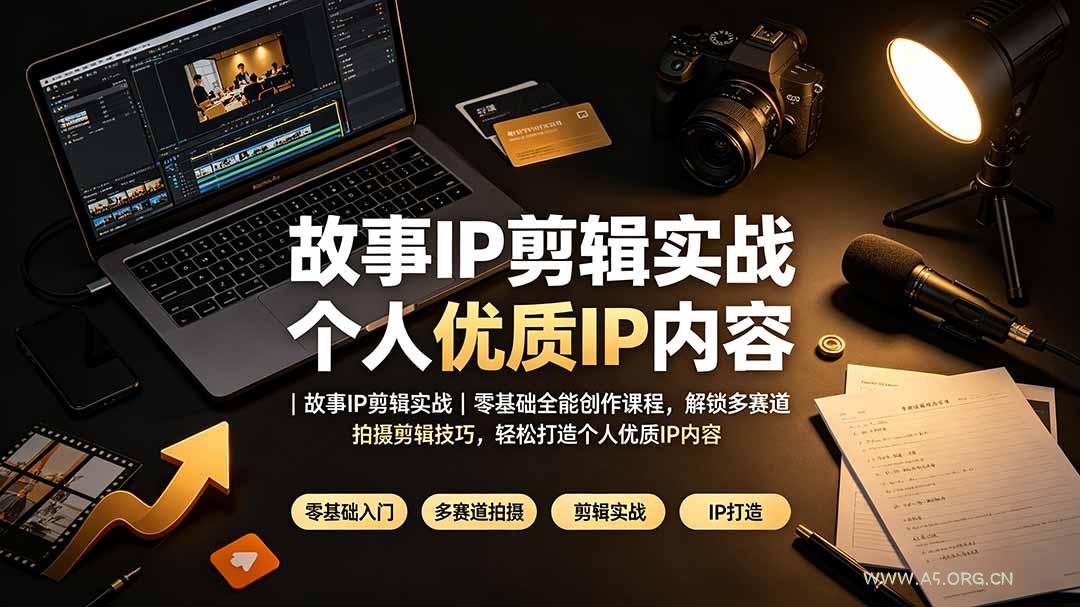 故事IP剪辑实战｜零基础全能创作课程，解锁多赛道拍摄剪辑技巧，轻松打造个人优质IP内容 - 小红泡