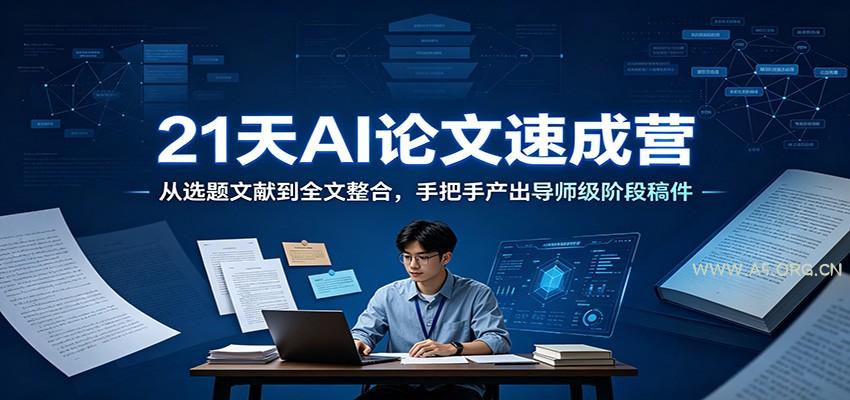 21天AI论文速成营：从选题文献到全文整合，手把手产出导师级阶段稿件 - 小红泡