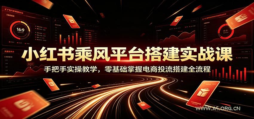 小红书乘风平台搭建实战课：手把手实操教学，零基础掌握电商投流搭建全流程 - 小红泡