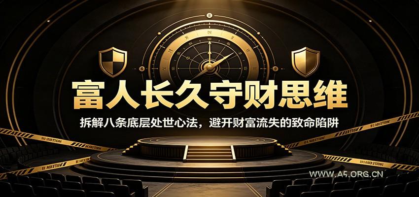 富人长久守财思维：拆解八条底层处世心法，避开财富流失的致命陷阱 - 小红泡