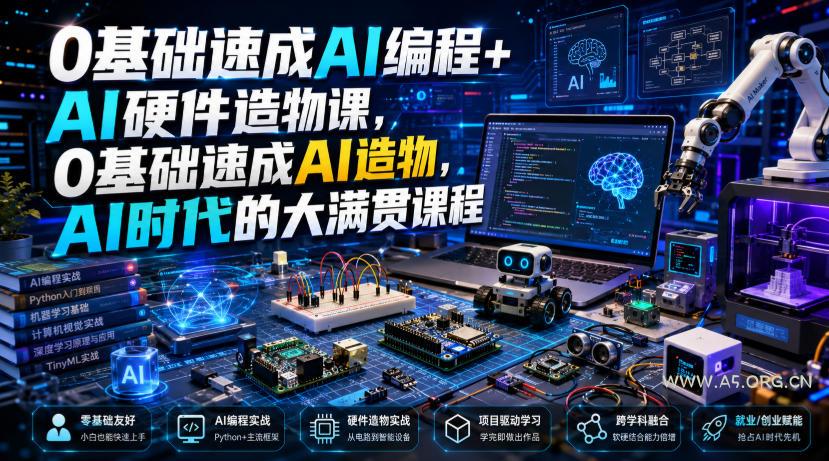 0基础速成AI编程+AI硬件造物课,0基础速成AI造物,AI时代的大满贯课程 - 小红泡 0基础速成AI编程+AI硬件造物课,0基础速成AI造物,AI时代的大满贯课程