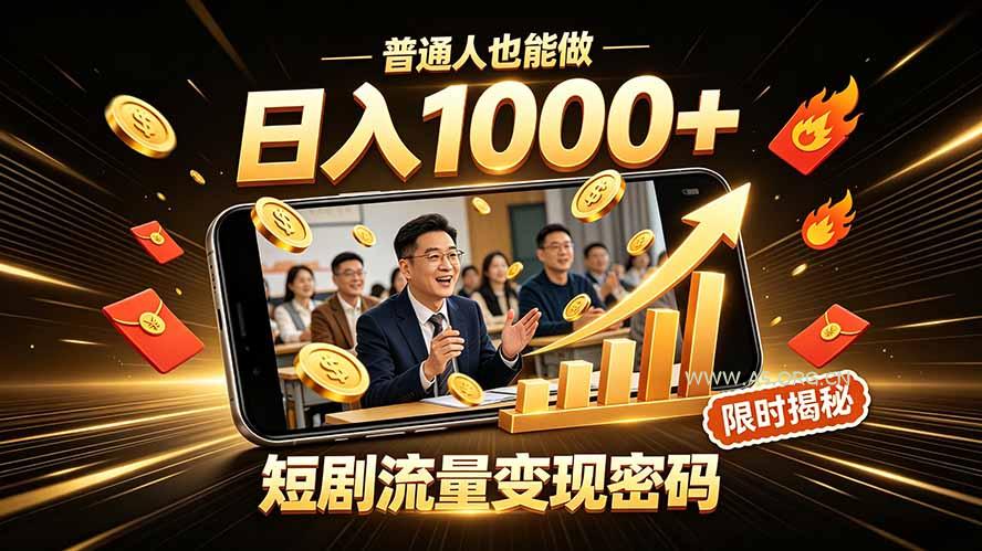 一部手机做短剧分发,不用真人出镜、不用拍摄剧本,快手流量变现日赚千元 - 小红泡 一部手机做短剧分发,不用真人出镜、不用拍摄剧本,快手流量变现日赚千元 - 小红泡