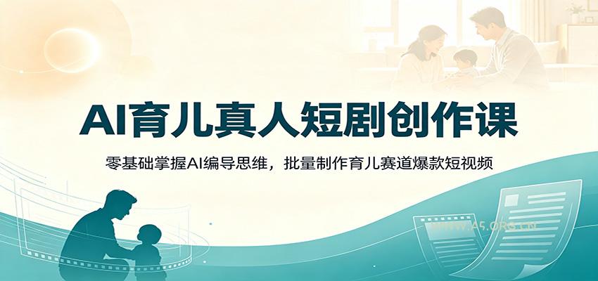 AI育儿真人短剧创作课：零基础掌握AI编导思维，批量制作育儿赛道爆款短视频 - 小红泡