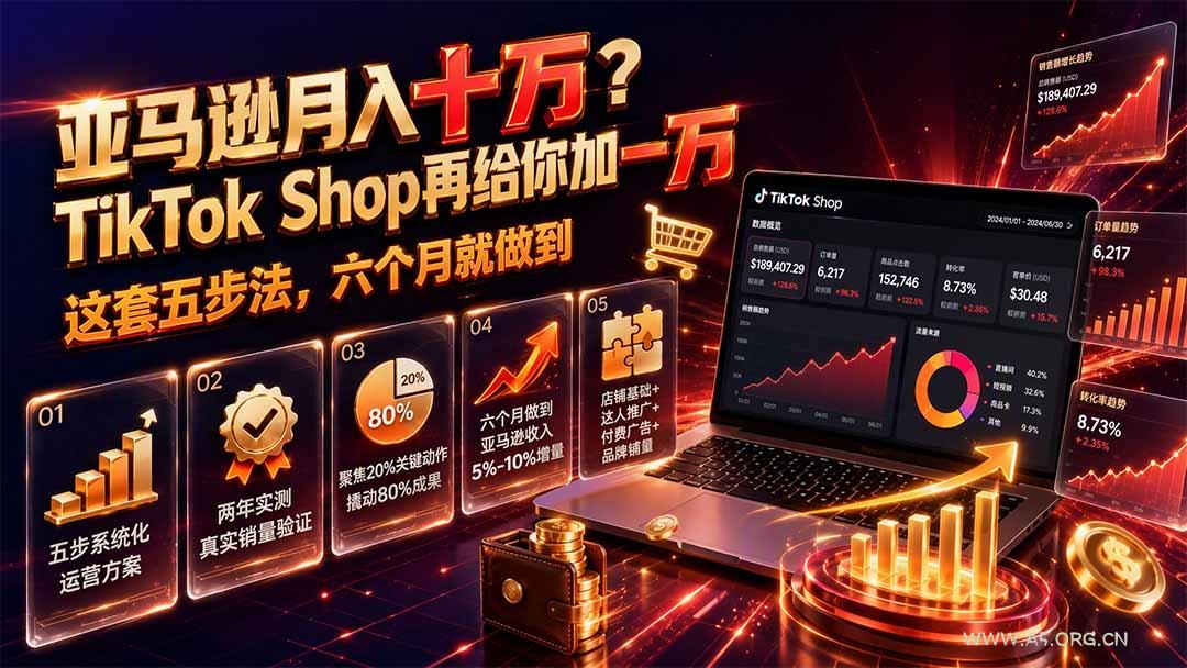 亚马逊月入十万？TikTok Shop再给你加一万&mdash;&mdash;这套五步法，六个月就做到【原创双语字幕】 - 小红泡